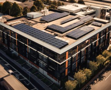 Commercial Solar array on a Florida commercial building rooftop